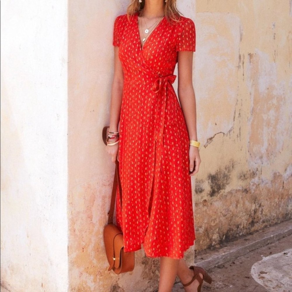 Sezane Amber Wrap Dress